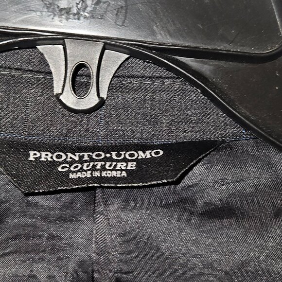 Pronto Uomo Couture Black Warm wool mens jacket coat blazer 48XL Long - Picture 6 of 7